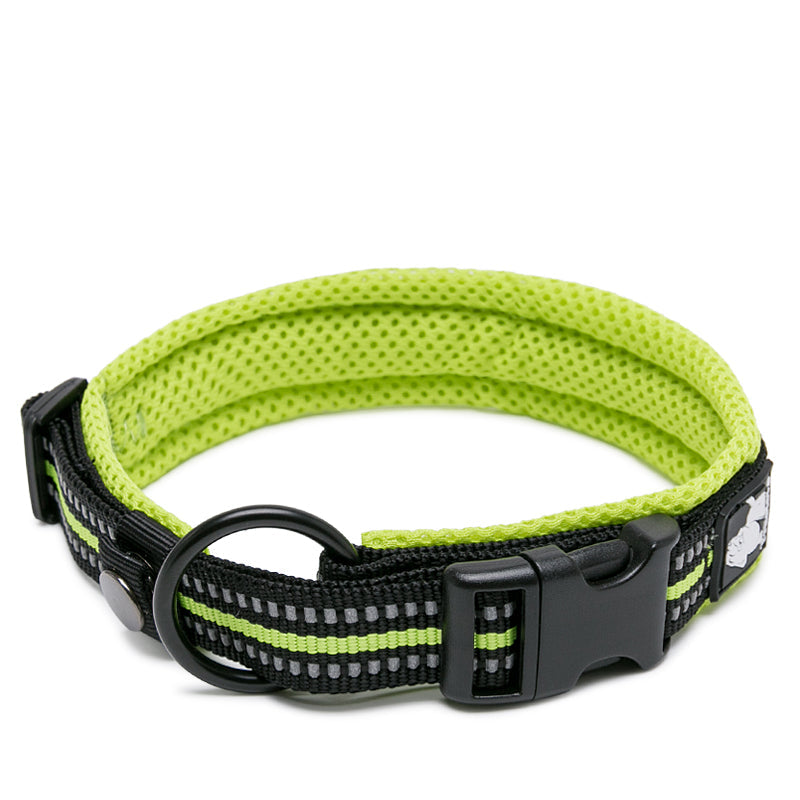 Promenadset Hund – Justerbart Halsband & Slitstarkt Koppel med Reflex - Gul