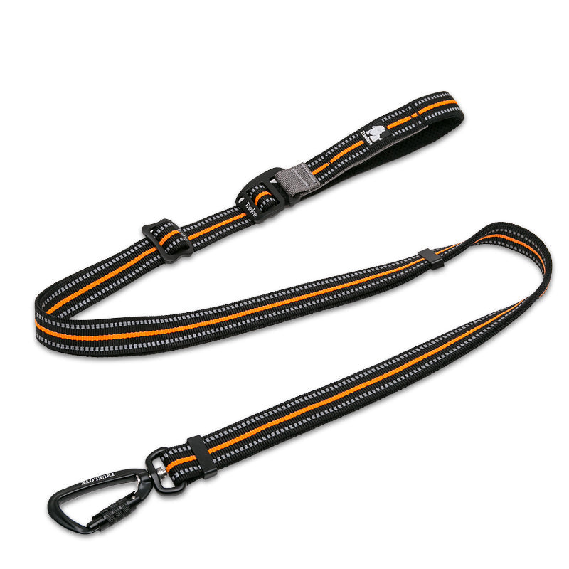 Reflekterande hundkoppel i orange, tillverkat i slitstarkt material