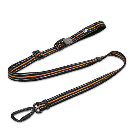 Reflekterande hundkoppel i orange, tillverkat i slitstarkt material