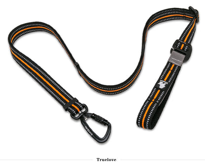 Robust orange hundkoppel med reflexdetaljer för säkra promenader