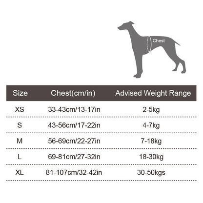 Storlekstabell hundsele