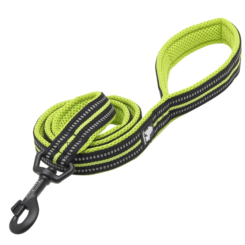 Promenadset Hund – Justerbart Halsband & Slitstarkt Koppel med Reflex - Gul