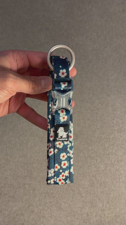 Hundhalsband Blommig Blå
