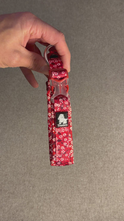 Hundhalsband Blommig Röd